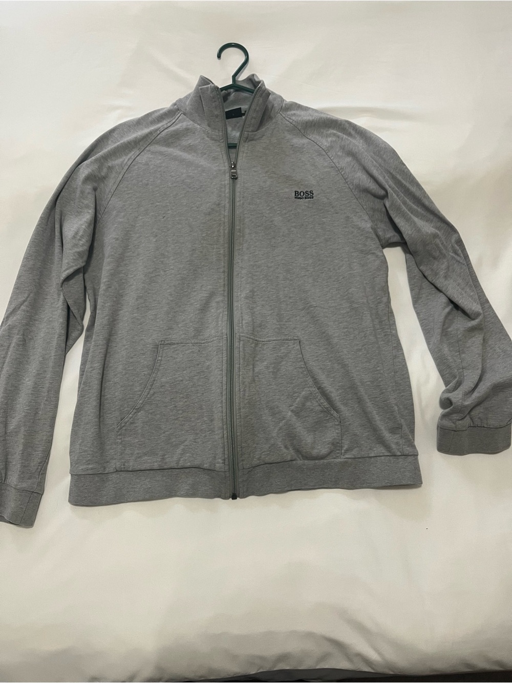 Hugo Boss Gray Full-Zip Men's Sweatshirt Jacket